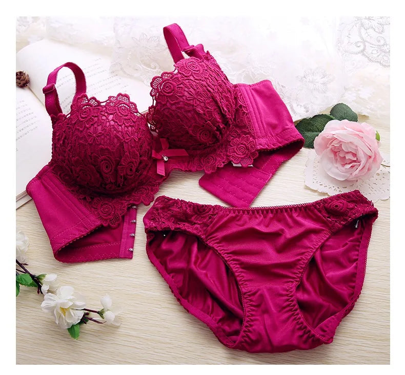 Push Up Bra Set Sexy Lingerie Underwear Women Panties and Bralette