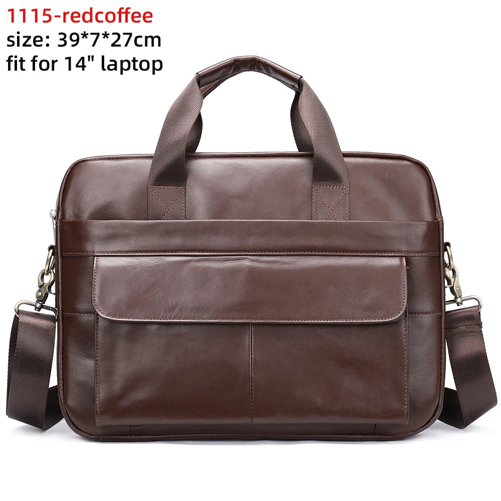 WESTAL Men's Briefcases Bag Men Leather Laptop Bag