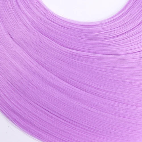 Purple Pink Green Yellow Silky Straight Cosplay Hair Bundles 22 Inch