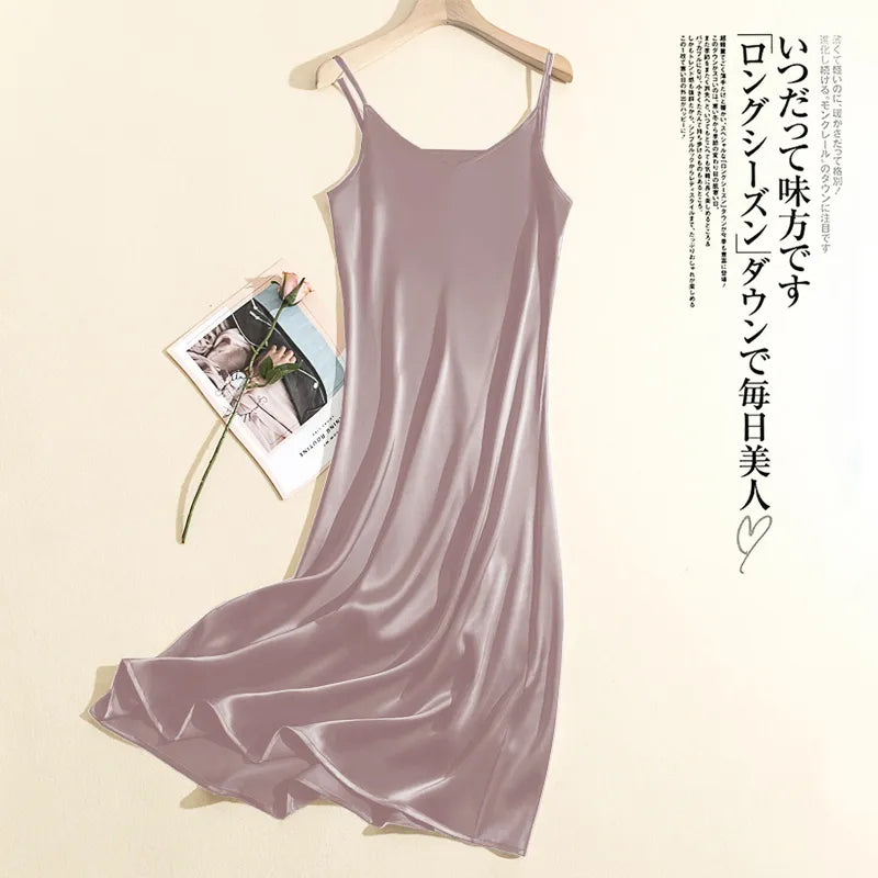 Summer Chic Elegant Dresses for Women Adjustable Strap Satin  dresses