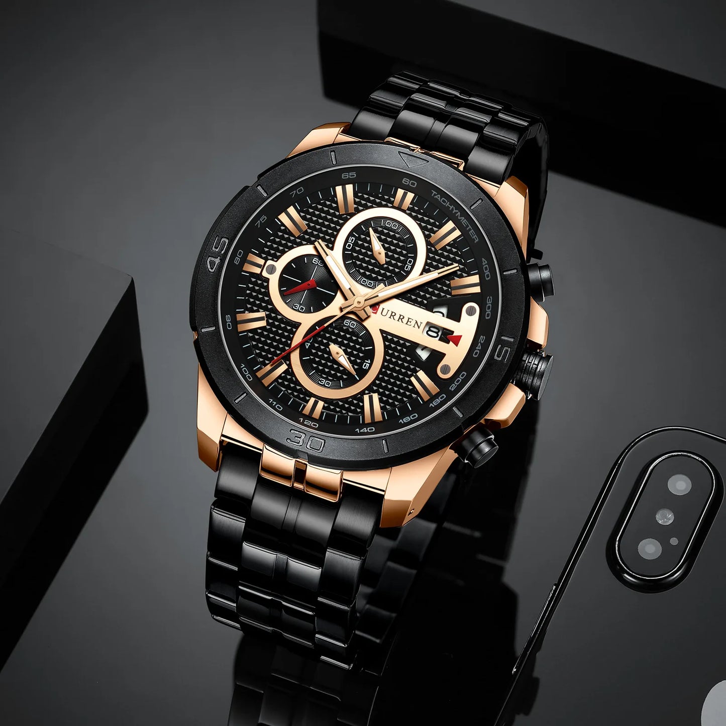 Stainless Steel Waterproof Watches Men's Luxury Men Wrist Quartz Wristwatches