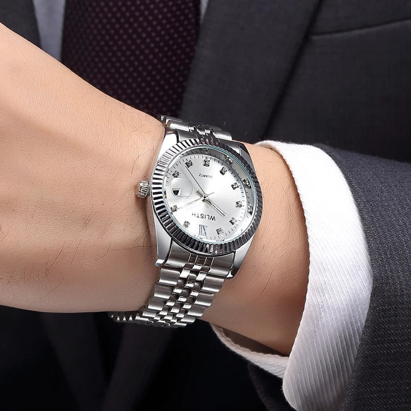 Reloj Hombre  Men Women  Diamond Clock Automatic Date Saat watches