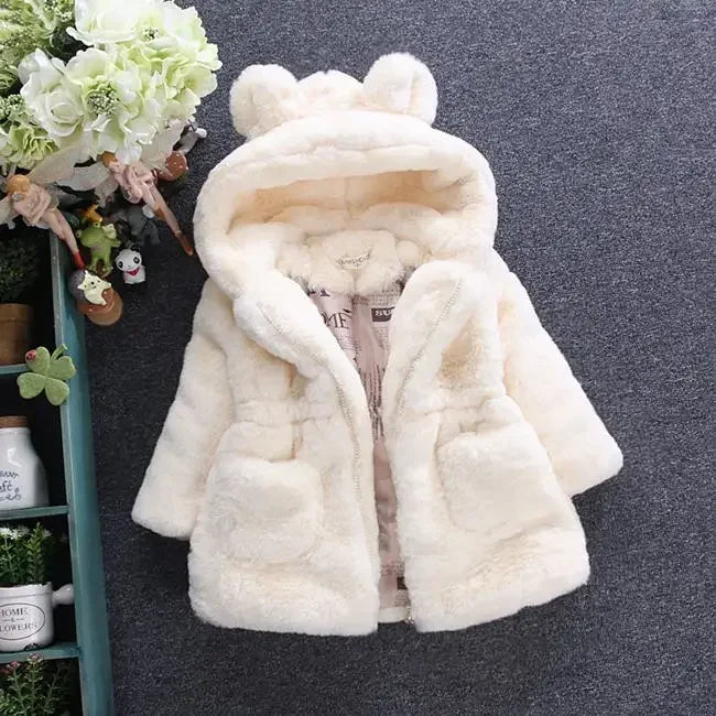 New Fashion Winter Baby Girls Clothes Faux Fur Fleece Coat jacket Outerwear