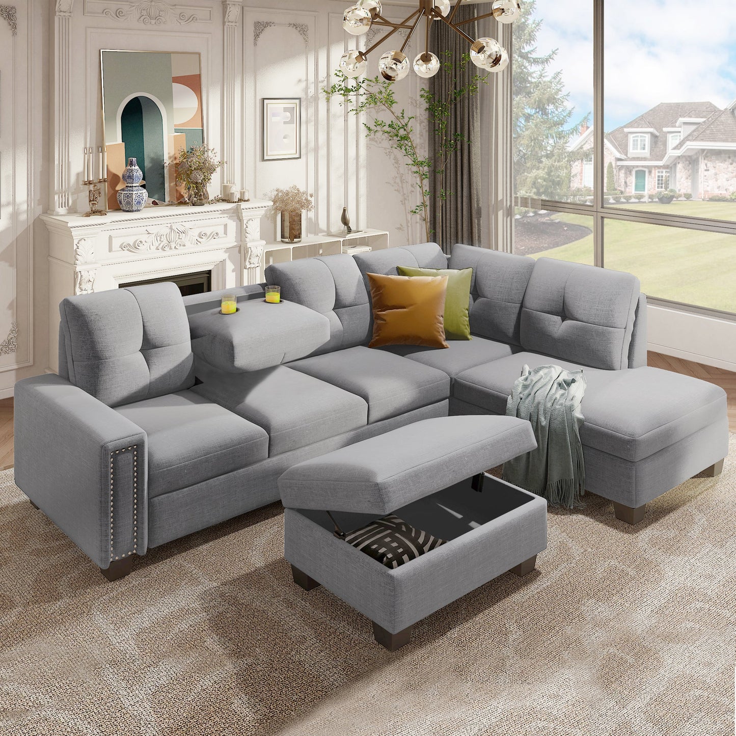 Reversible Sectional Sofa Space L Shaped