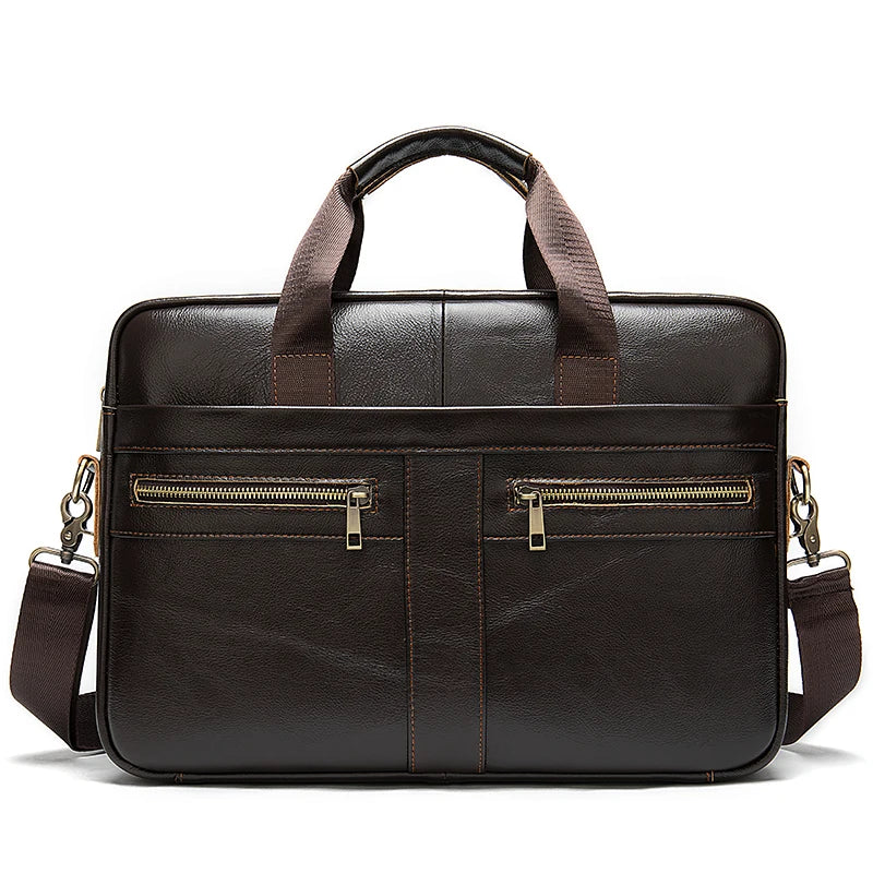 WETSTAL Men's Leather Bag for 14 Laptop Bag Computer Mens Briefacase