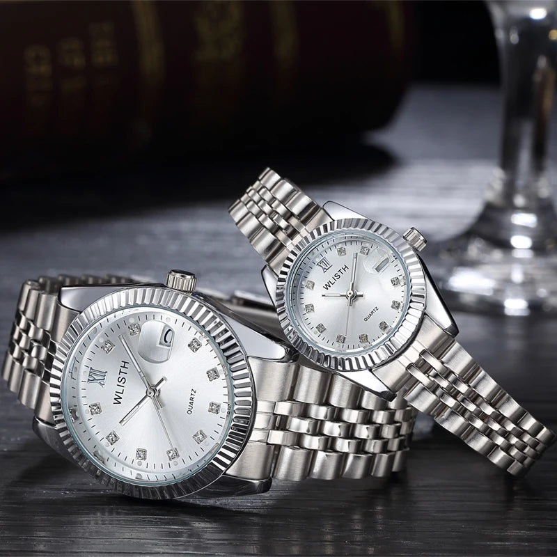 Reloj Hombre  Men Women  Diamond Clock Automatic Date Saat watches