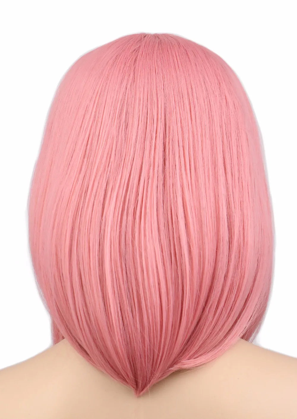 Short Bob Straight Cosplay Wig Costume Party Pink 40 Cm Synthetic Hair Wigs