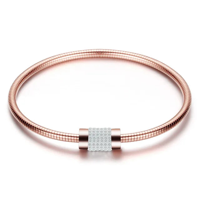 Women Stainless Steel magnetic clasps Bracelet Bangles