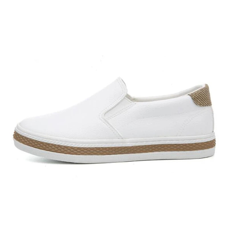 New Spring Autumn Soft Leather Shoes Women Flats Casual Womens White Shoes