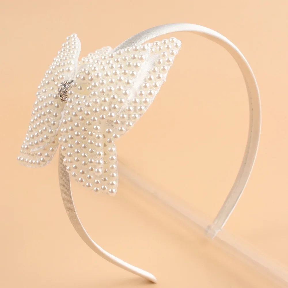 White Pearl Hair Bows With Hair Clips for Girls Hairpins Hair Accessories