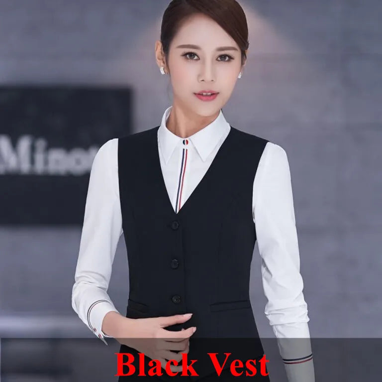 Women Stripe Vest Clothes for Office Ladies Fashion Tops Work Wear