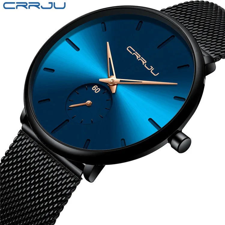 Quartz Casual Sports Wristwatch Waterproof Mesh Band Men Watches Clock