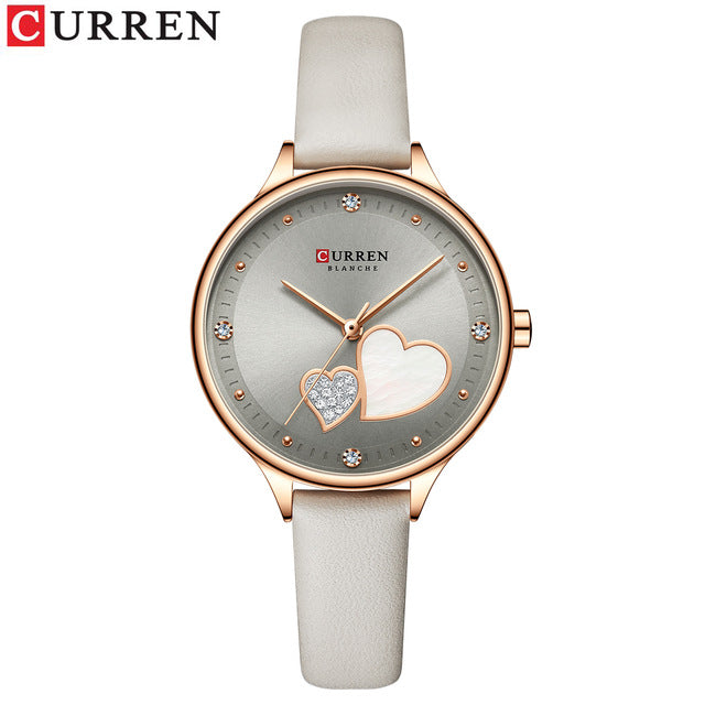 Thin Leather Watches  Fashion Rhinestone Elegant Female Clock Wristwatches