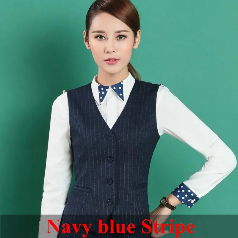 Women Stripe Vest Clothes for Office Ladies Fashion Tops Work Wear