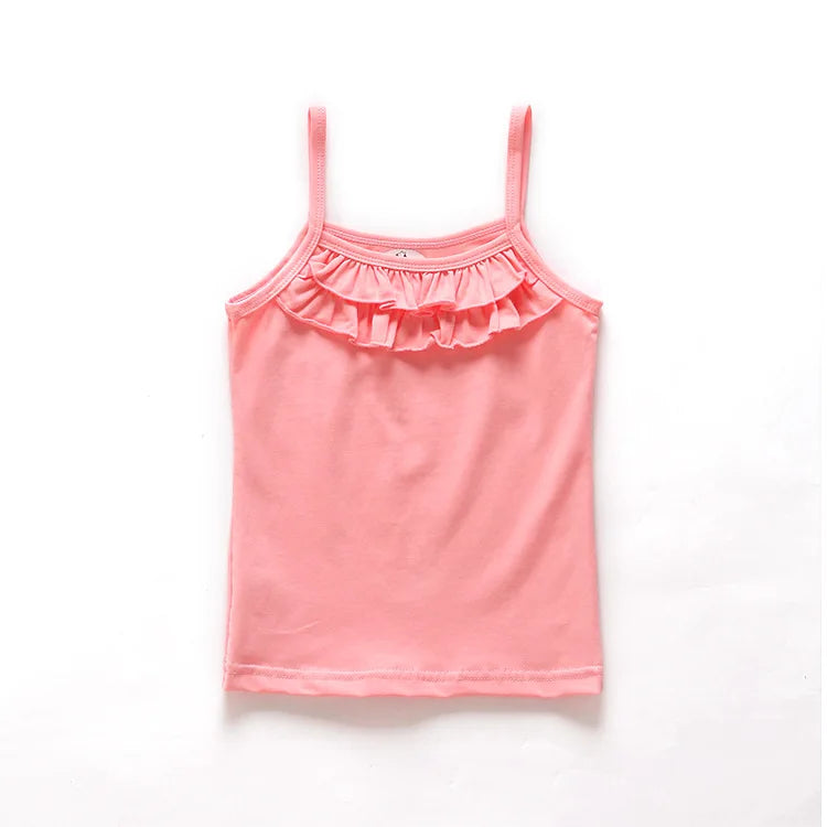 New Summer Girls T Shirt Cotton Sleeveless Garment Kids Clothes 2-8 years