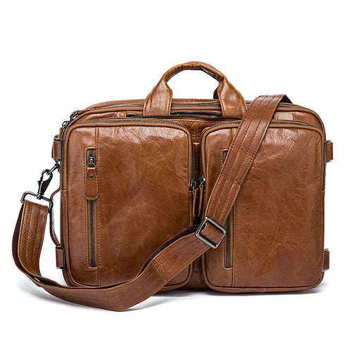 WESTAL Men's Leather Briefcase Bag for Document Laptop Bags Briefcase Totes