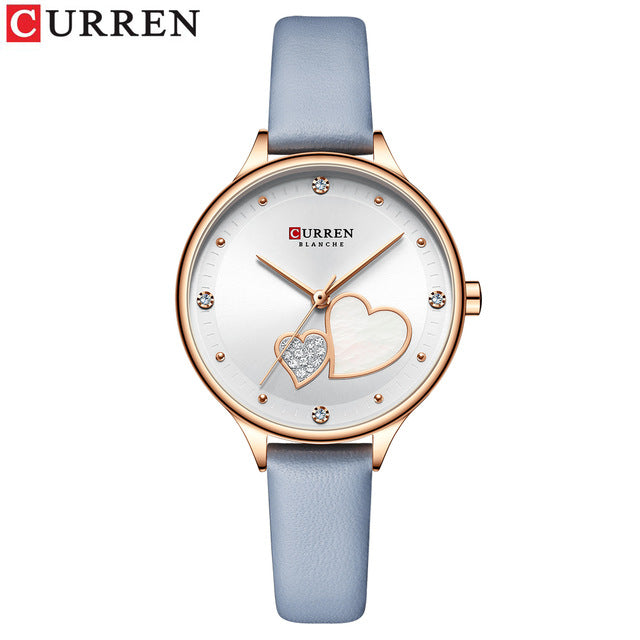 Thin Leather Watches  Fashion Rhinestone Elegant Female Clock Wristwatches