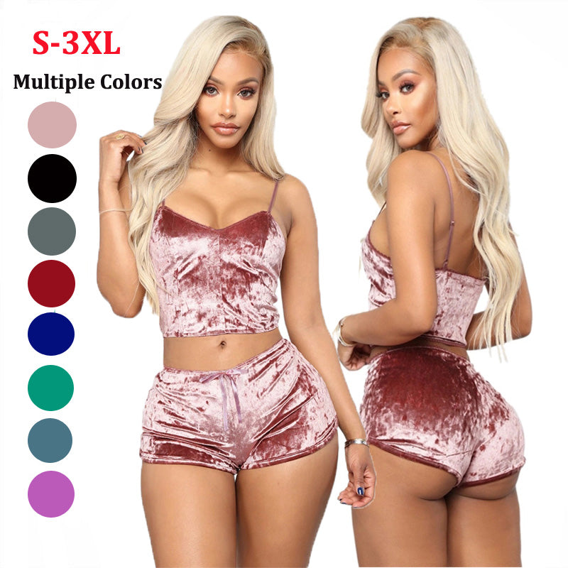 Sexy Two Piece Casual Loungewear Women Pajama Sleepwear Set