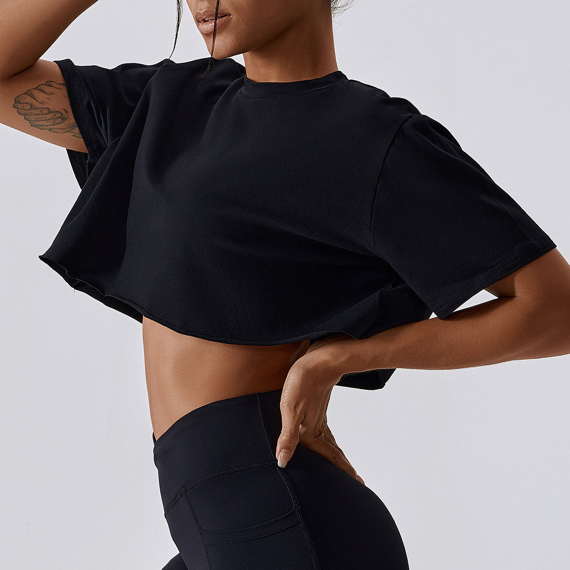 Oversize Leisure Pull Over Running Crop Tops Women