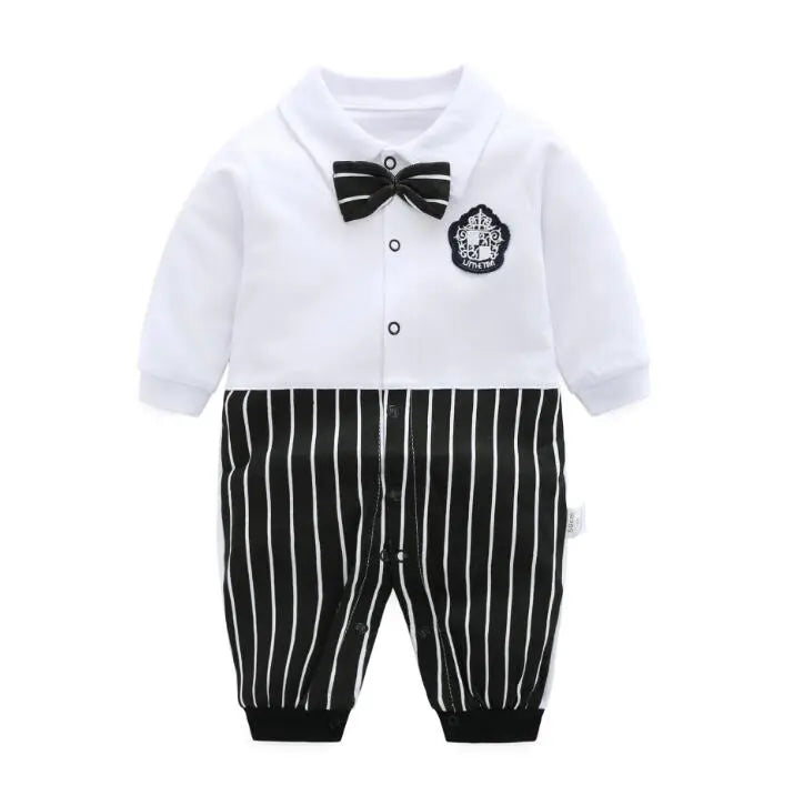 Newborn Unisex Jumpsuits Gentleman Autumn Long Sleeves Rompers