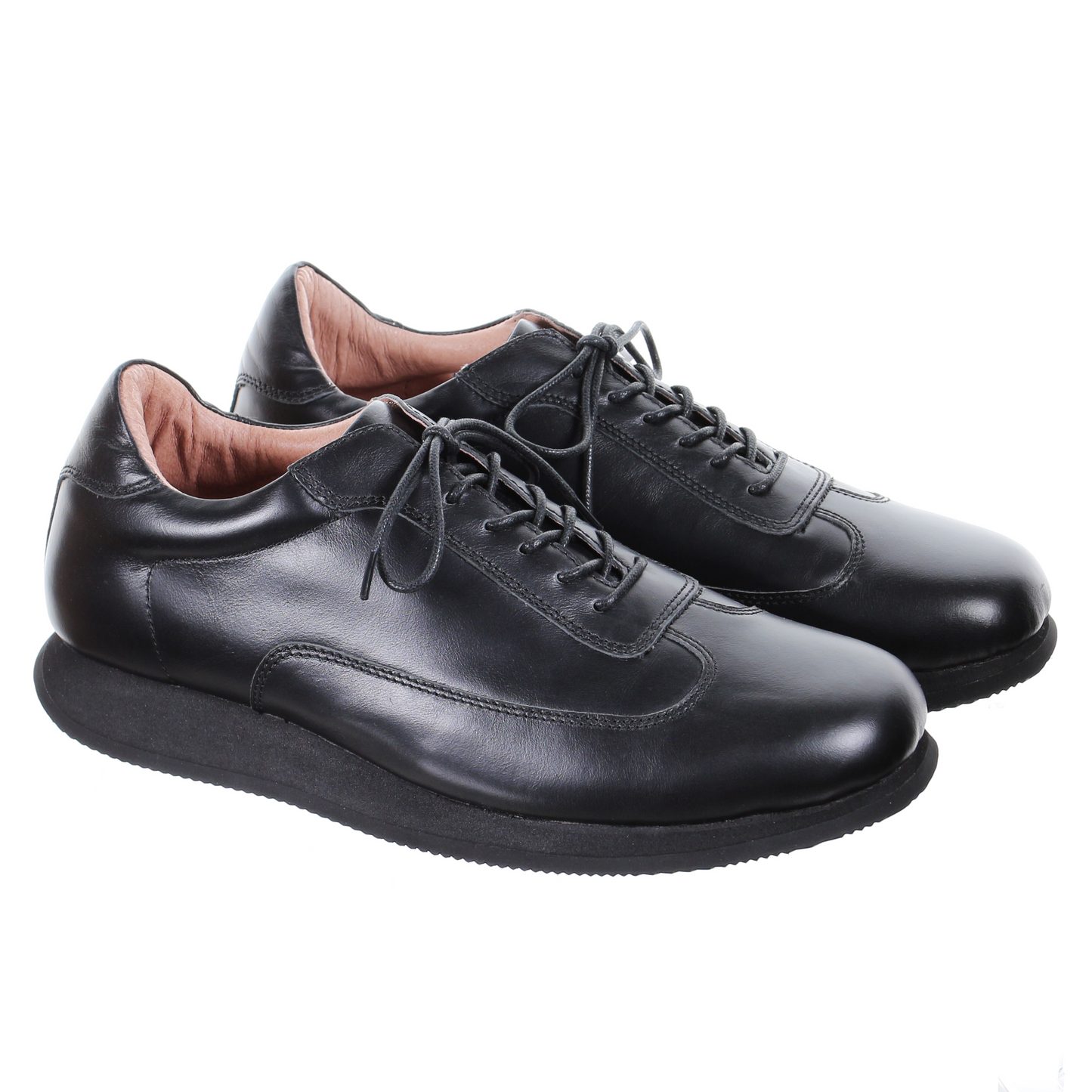 Men's Style Lace Up Leather Casual Shoes (Black)