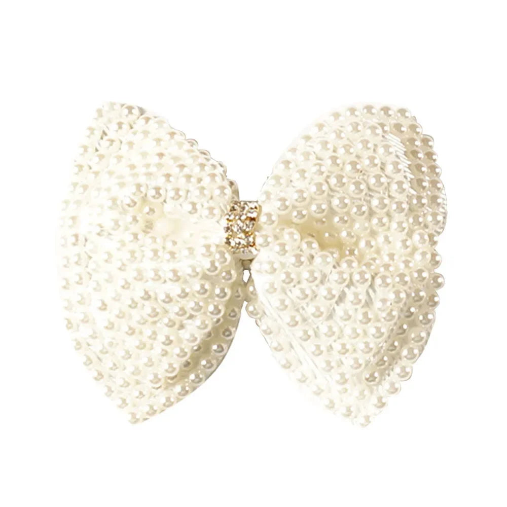 White Pearl Hair Bows With Hair Clips for Girls Hairpins Hair Accessories