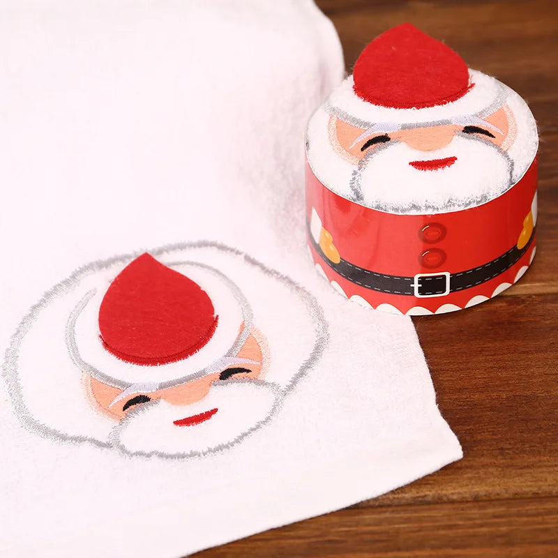 Merry Christmas Gift Cupcake Cotton Towel Natal Noel New Year Decoration