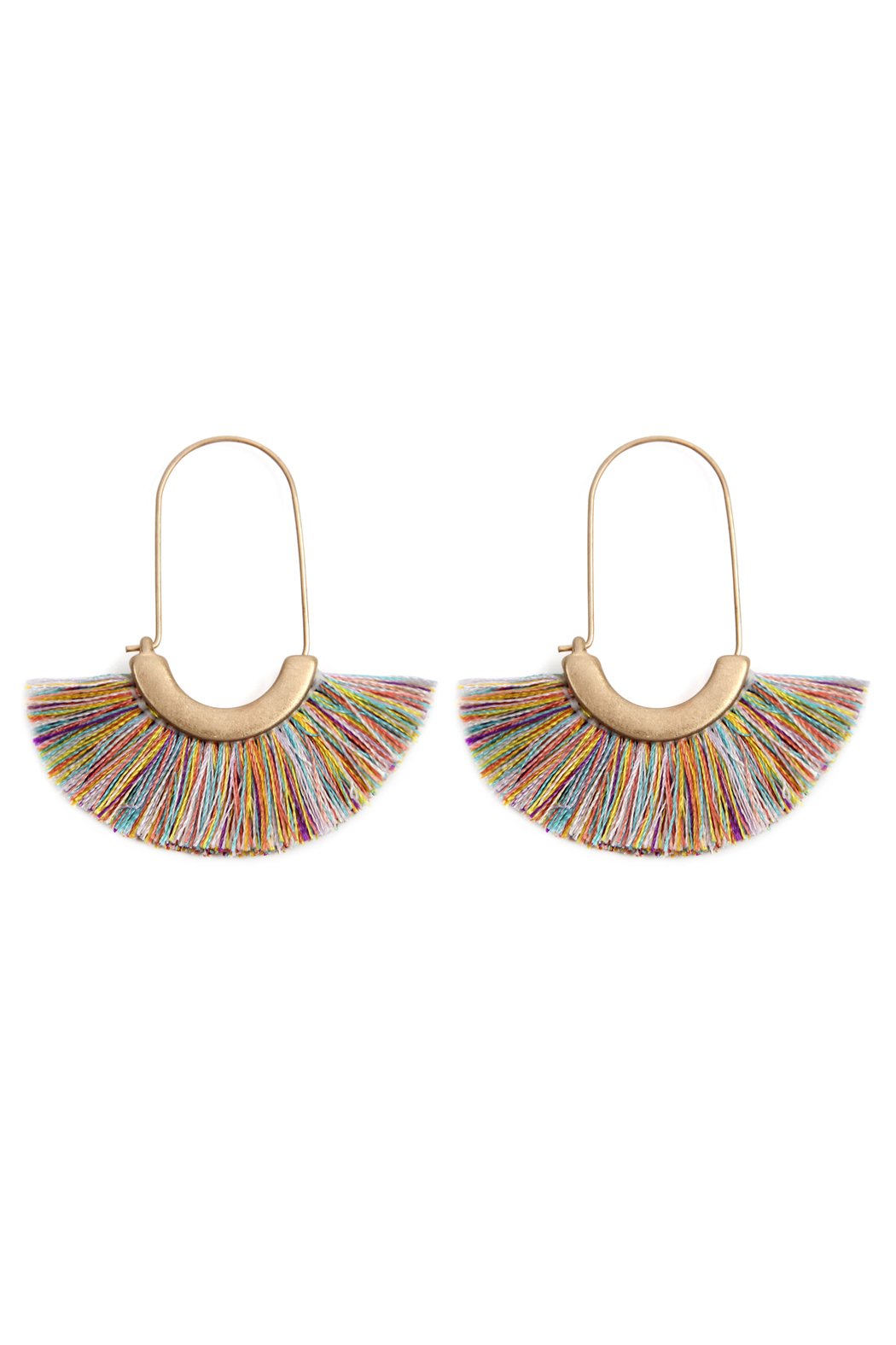 Mye1038 - Fan Shape Drop Hoop Earrings