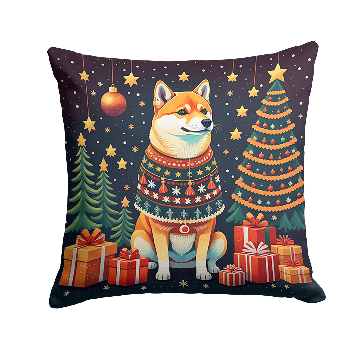 Shiba Inu Christmas Throw Pillow