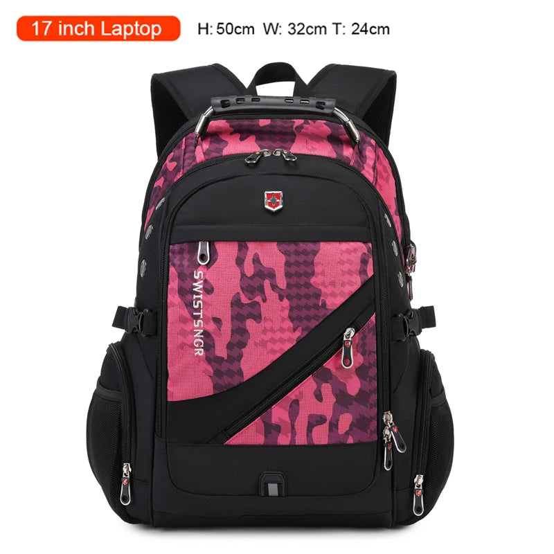 Waterproof 17/20 Inch Laptop Backpack Men Airplane Travel Backpack