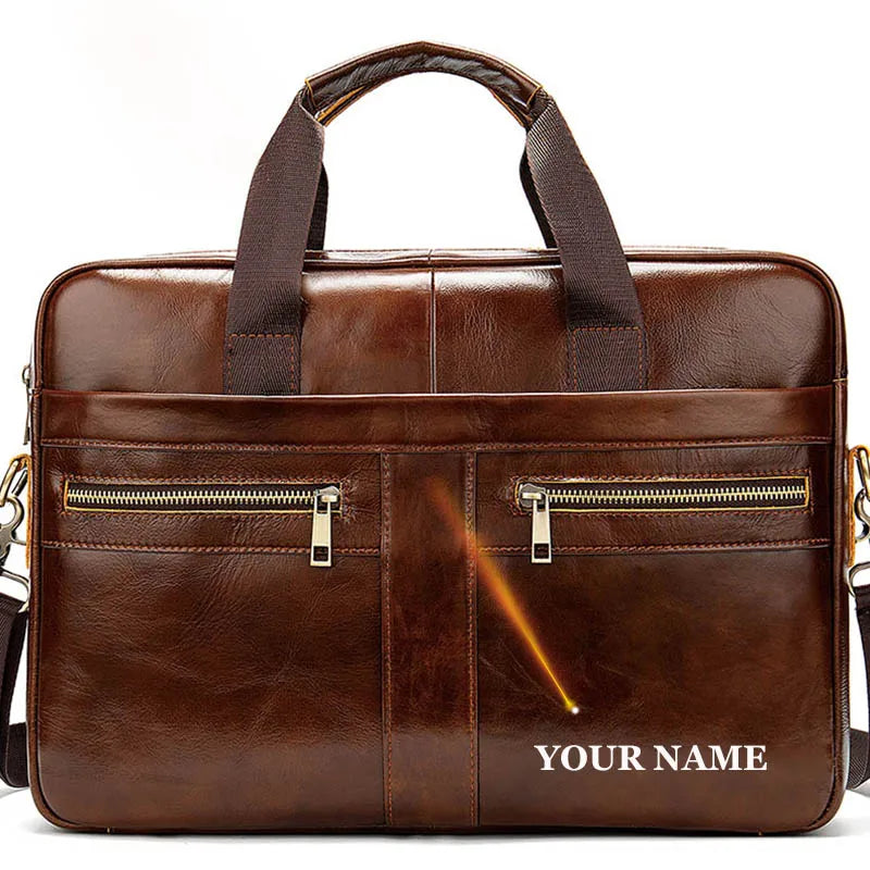 WESTAL Leather Bag Men Laptop Bag Men's Bags Genuine Leather Computer Briefcase