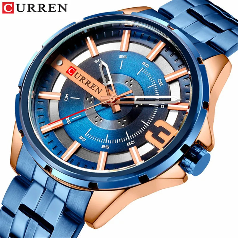 Quartz Business Men's Stainless Steel Wristwatches Waterproof