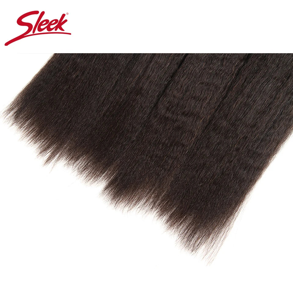 Sleek Remy Brazilian Yaki Straight Human Hair Weave Bundles Hair for Braiding