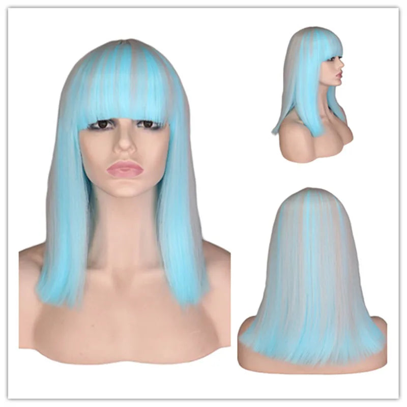 Short Straight Fiber Synthetic Hair Wigs