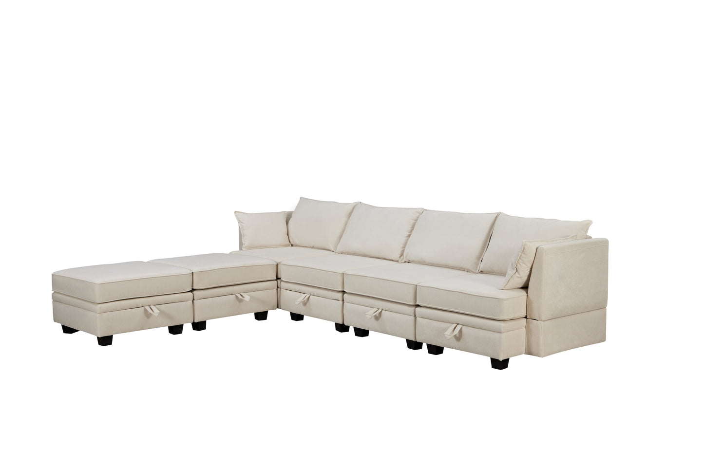 Modern Large U-Shape Modular Sectional Sofa Storage Seat