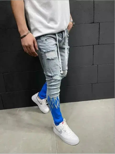 Plus Size Cotton Jeans Men Trousers Casual Multi Pocket Cargo Jeans