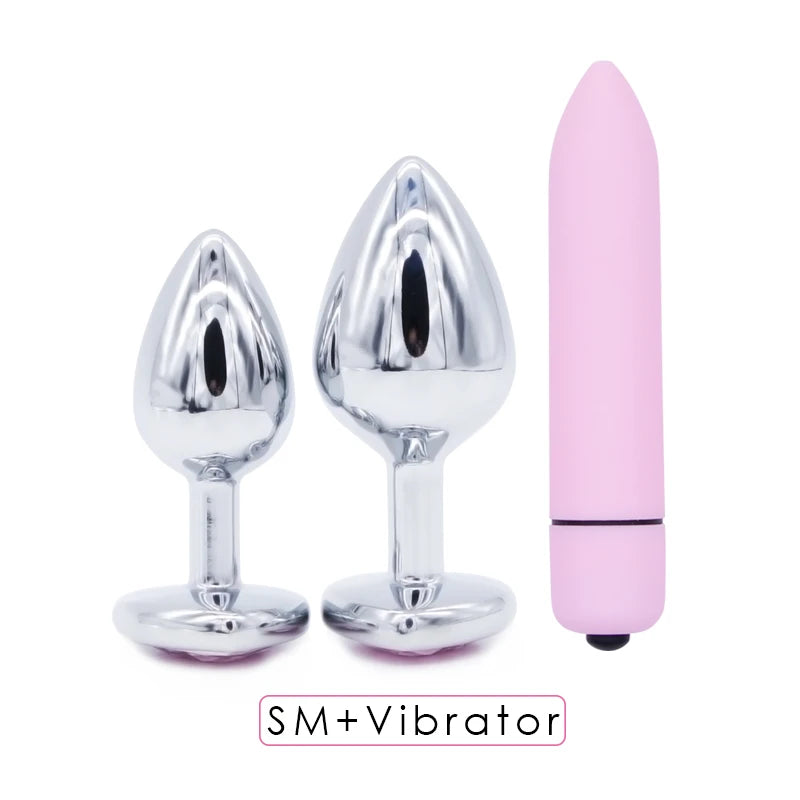 Vagina Balls Anal Beads Crystal Jewelry Heart Stainless Steel Butt Plug