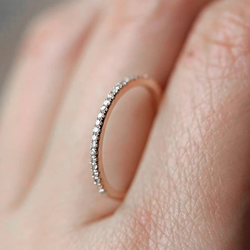 Minimalist Wedding Engagement Rings Slim Thin Dainty Ring