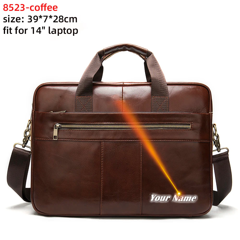 WESTAL Men's Briefcases Bag Men Leather Laptop Bag