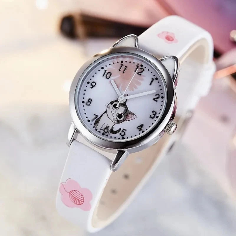 New Arrival Cute Cat Children Fashion Quartz Wristwatches