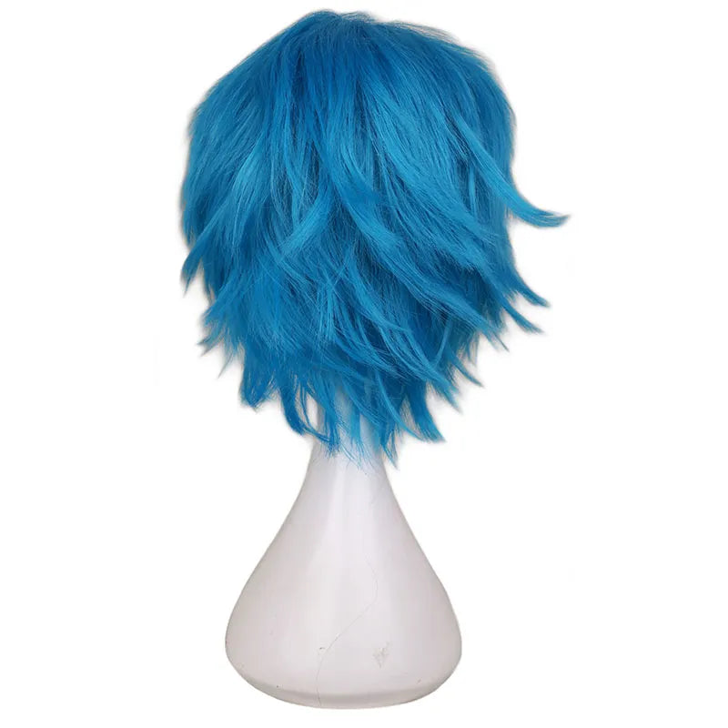 Short Men Green Blue Cosplay Wig Party Costume Synthetic Hair Wigs