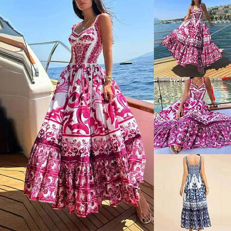 Women's Dresses Vintage Pleated Backless Long Casual Samoan Puletasi Dresses