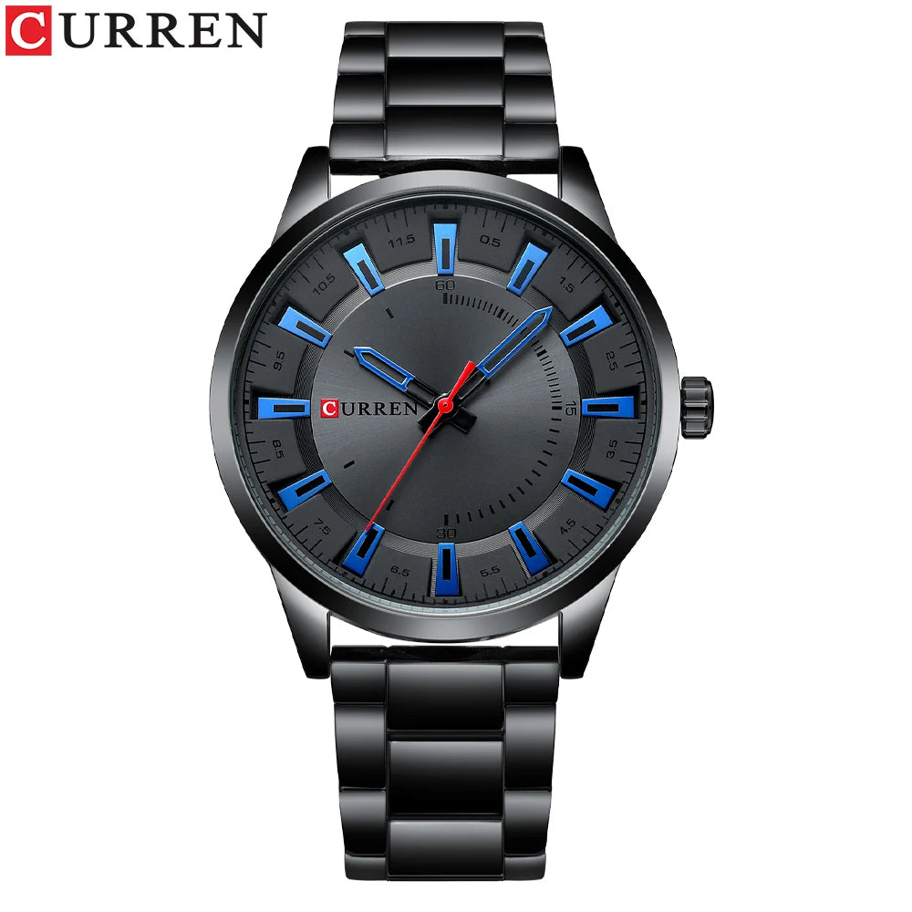 Waterproof Quartz Steel Band Clock Men's Watch