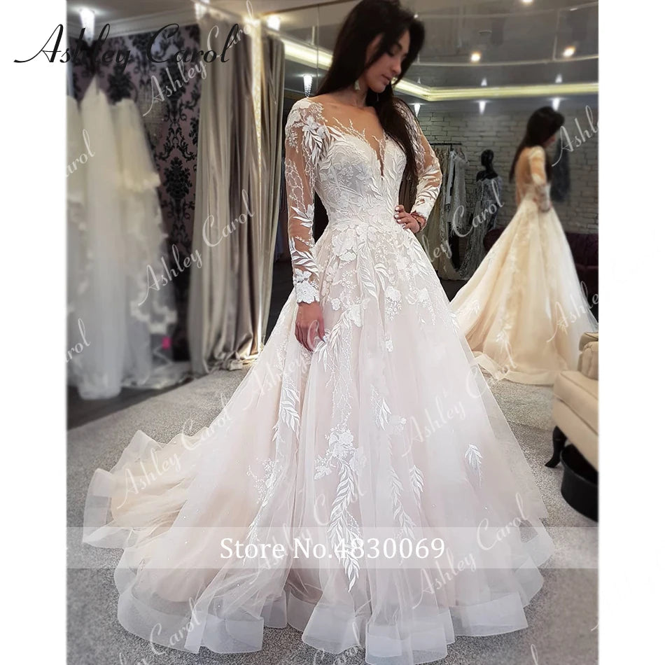 Sexy Wedding Dresses Backless Long Sleeve Boho Wedding Gown Vestidos De Novia