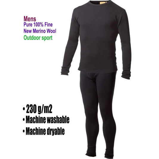 Men's Male 100% Pure Merino Wool Winter Base Layer Thermal Warm Sweater