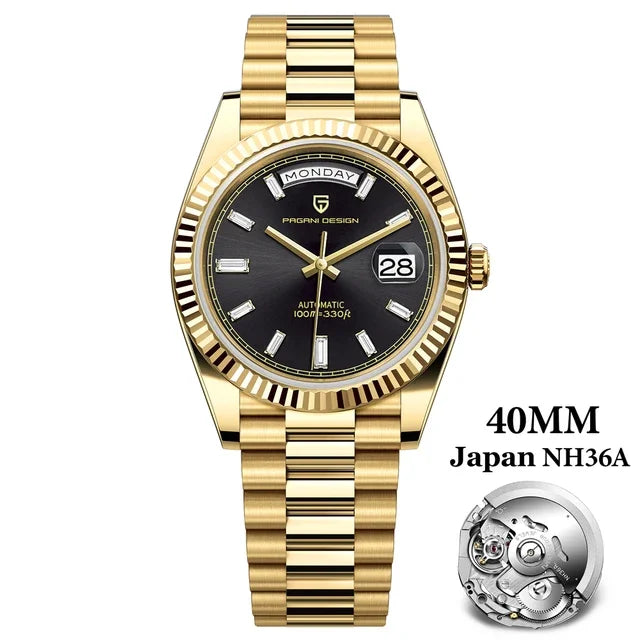 Sapphire Glass Date Wristwatch Men's  Automatic Mechanical Waterproof Watches