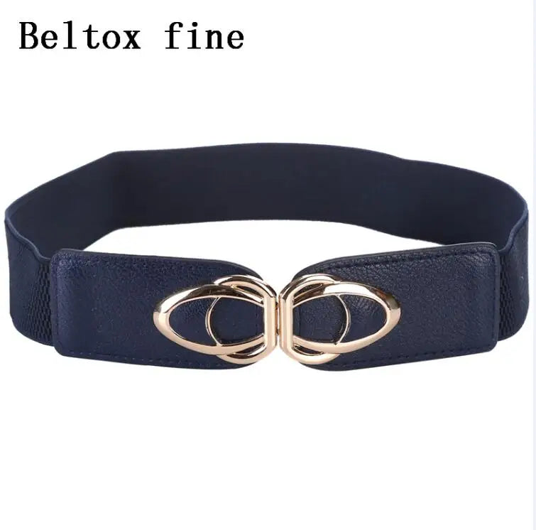 Thick PU Leather Elastic Wide Belts for Women Stretch Waist Dress Plus Size