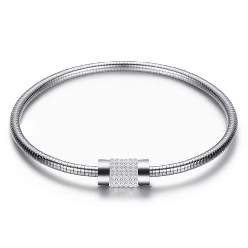 Women Stainless Steel magnetic clasps Bracelet Bangles