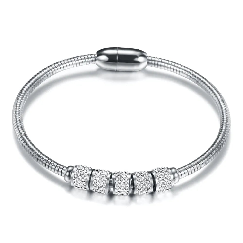 Women Stainless Steel magnetic clasps Bracelet Bangles