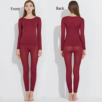 Queenral Long Johns Thermal Underwear Thermo Suit Ultra-Thin Winter Clothes